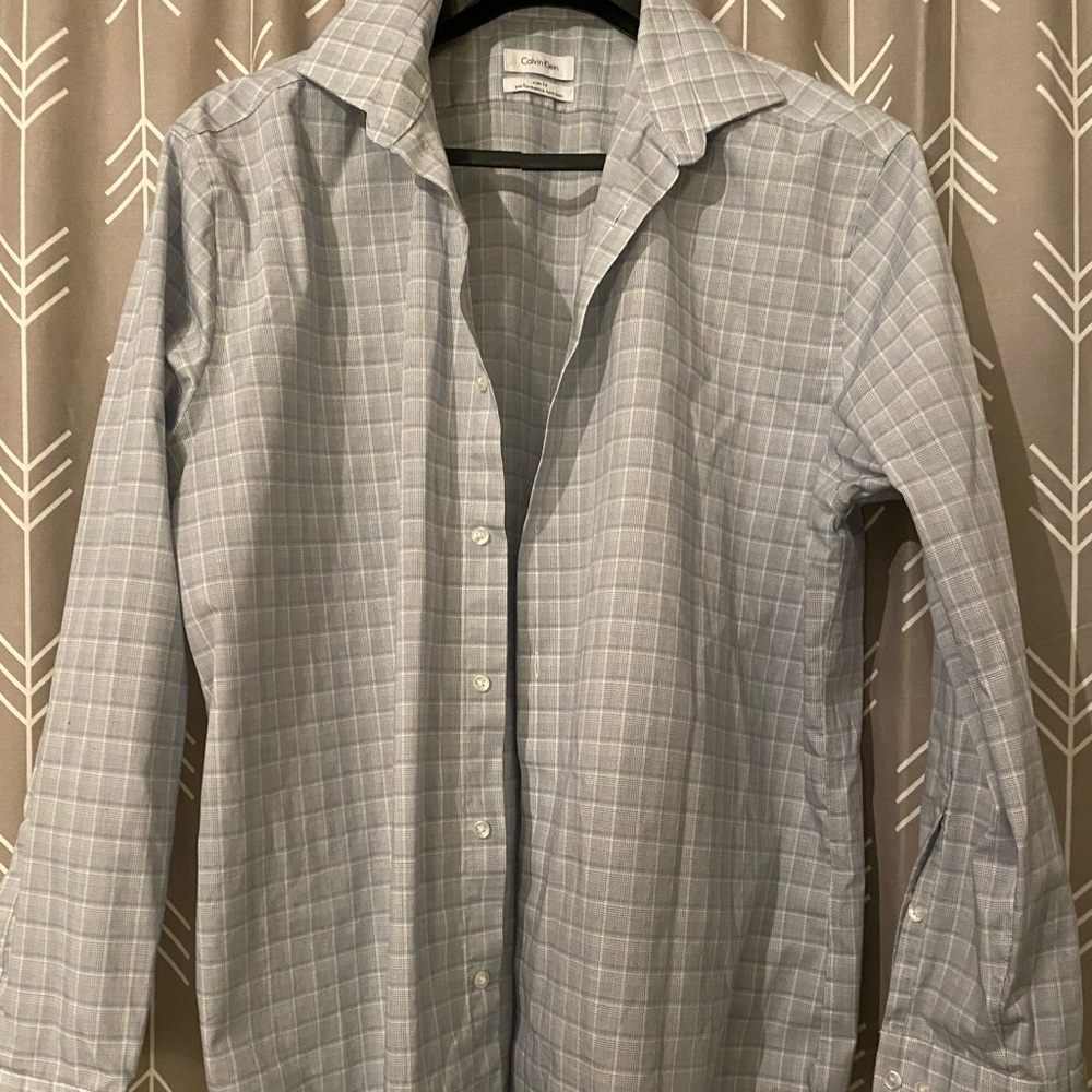 Calvin Klein Slim Fit No Iron Blue Button down